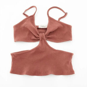 Audrey 3+1 Women's Blush Cut Out Tank Blouse Size M